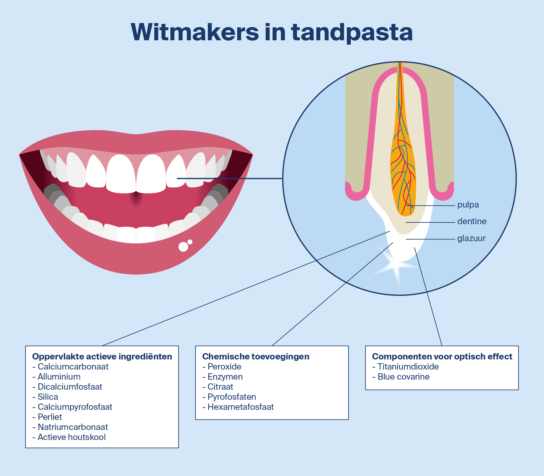 Witmakers in tandpasta 